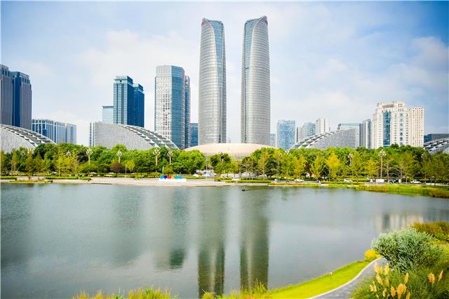 成都高新区交子公园与金融城实景